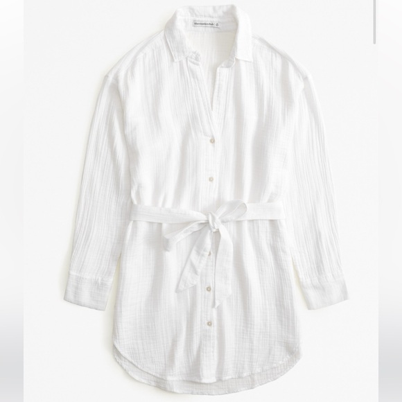 Abercrombie white Gauzy beach mini dress coverup - Picture 3 of 6